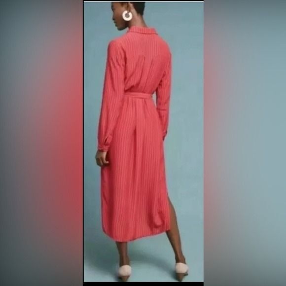 BL^NK LONDON Dress Red Floral Stripe CUDREY Anthropologie SZ XS - Picture 2 of 12